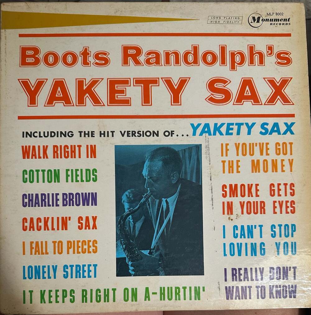 Boots Randolph's Yakety Sax Vinyl LP Album Monument Records MLP 8002